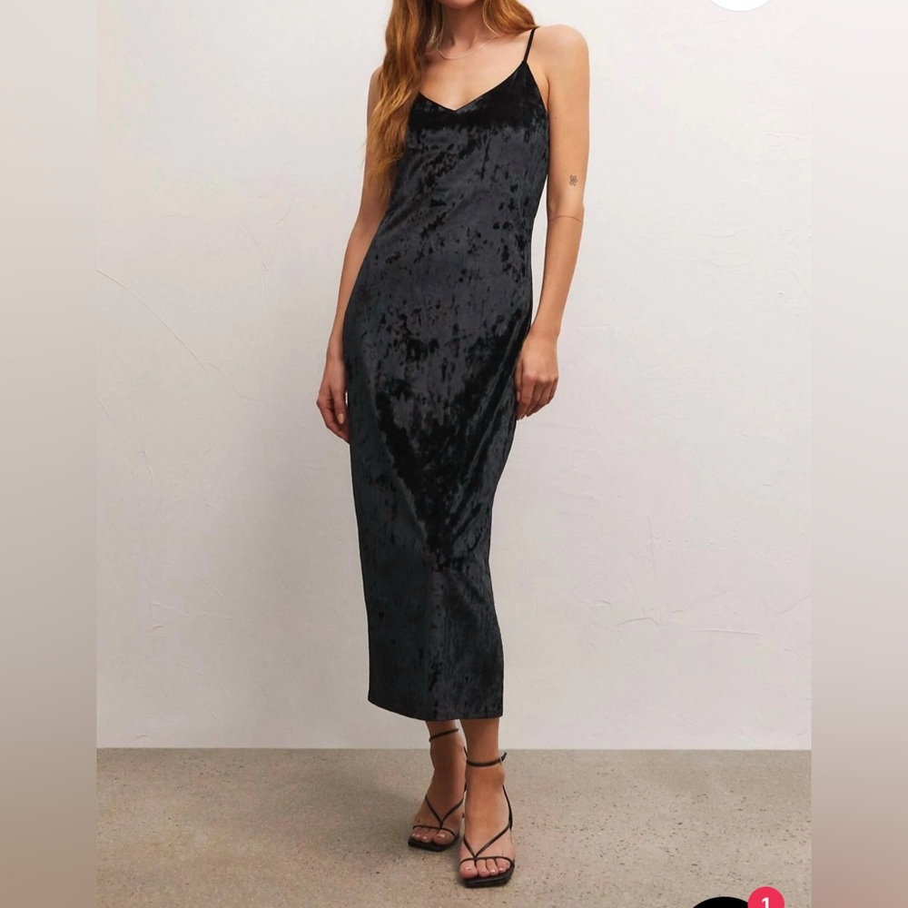 NWT Z Supply Selina Crushed Velvet Midi Dress XL Vamp Whimsigoth Witchy‎ 90s